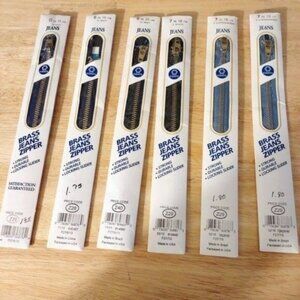 ASSORTMENT OF ZIPPERS-COATS & CLARK- FOR JEANS- LOT- TOTAL OF 6-NEW